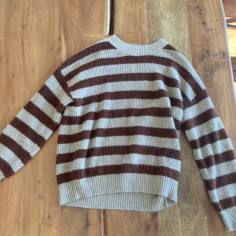 Romwe striped brown sweater